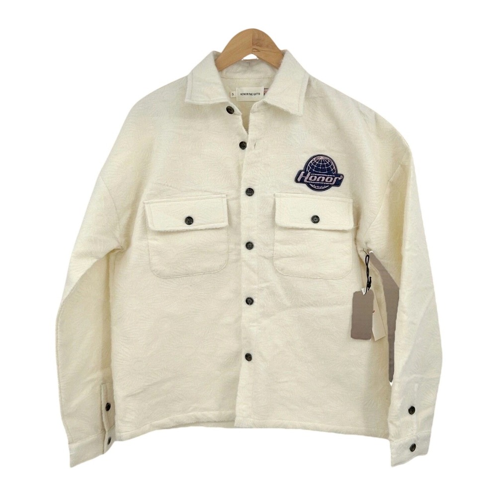 Honor The Gift Floral Cover Shirt Mens Small Cream Jacquard Streetwear